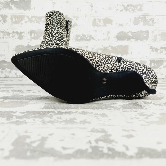 NEW Kelly & Katie Arina Animal Print Black White High Heel Ankle Boots D839 - Picture 8 of 12